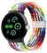 Elastisches geflochtenes Armband - Nur Kompatibel mit Google Pixel Watch 3 45mm, verstellbares Nylonarmband für Google Pixel Watch 3 45mm(Regenbogen)