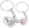 ZEPIQOR 2 Pcs Porte Clef ouple Porte-clés Couple de Mode Porte-clés Porte-clés en Acier Inoxydable Ensemble de Porte-clés pour la Maison Porte-clés Amour Couple