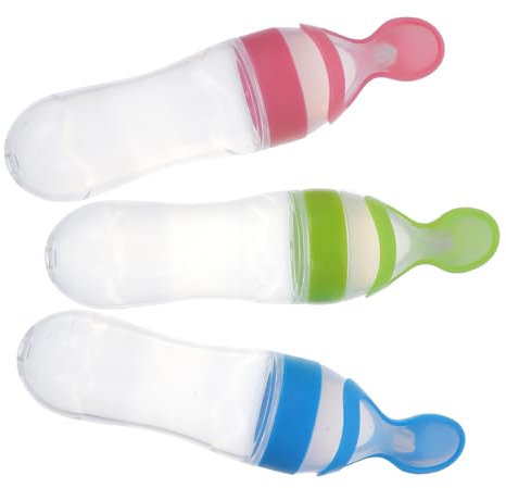 SHOWERORO Silikon Baby Müsli Feeder Flaschen Löffel Säuglingsnahrung Fütterung Löffel Reis Paste Flaschen Für