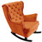 DomiMeble Relaxsessel Gepolstertem Sitz Armlehnen Fernsehsessel Loungesessel Polstersessel Couchsessel Armsessel Chair Wohnzimmersessel Ohrensessel Armlehnensessel 102x81x95cm Orange_29825