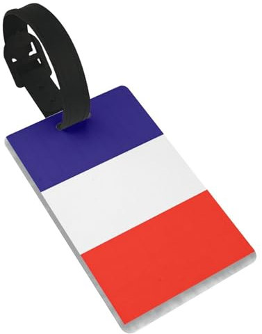 Étiquette de voyage avec drapeau français - Avec carte d'identité - Parfait pour repérer rapidement les bagages
