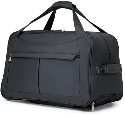 KONO Trolley Reisetasche mit Rollen Klein Rollkoffer Handgepäck Koffer 55cm Leicht Reisekoffer mit 2 Rollen (Grau)
