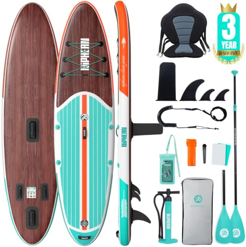 Niphean Stand up Paddling Board mit Sitz und Sup Board Zubehör | 320/305cm Stabiles Sup Board 200kg für 2 Personen, Robustes und Langlebiges Standup Paddle Board aufblasbar