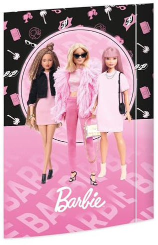 RNKVERLAG Zeichenmappe Barbie 320 x 430 mm, für Formate bis DIN A3 mit Gummizugverschluss, 1 Stück