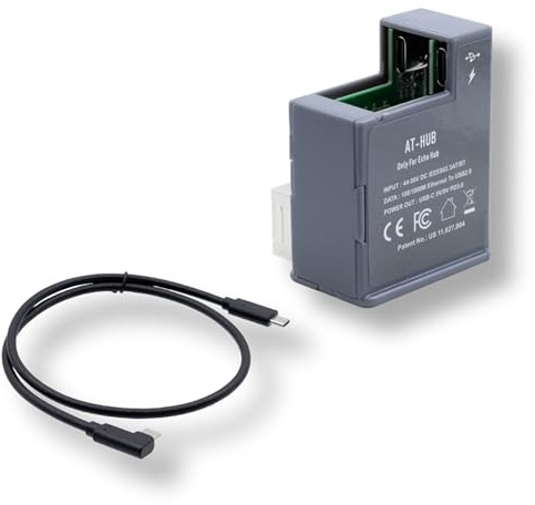 PoE Texas at-HUB PoE+ auf USB-C Stromversorgung und Datenlieferung für Amazon Echo Hub Smart Home Control Panel – USB-C-Stromausgang, 10/100 Mbit/s Geschwindigkeiten mit USB-C-Kabel – Kompatibel mit