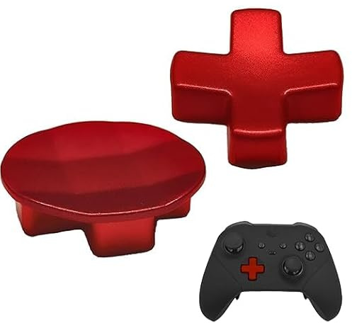2 Packs Metal D-Pads Set for Xbox Elite Series 2 Controller, Replacement Parts Directional Pad Button Kits for Xbox Controller Series 2 Core/Elite Series 2 Controller(Red)