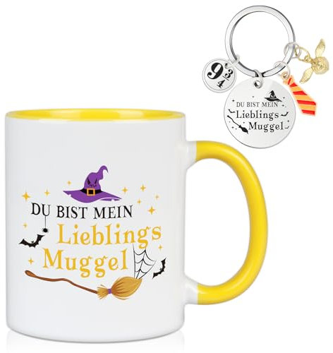 TUZELIYA Harry Tazze e portachiavi Personalizzati Tema Incantesimo, Migliore Amica Regali per Fidanzata - Sei il mio Babbano preferito, articolo per fan di Harry Tazza da caffè