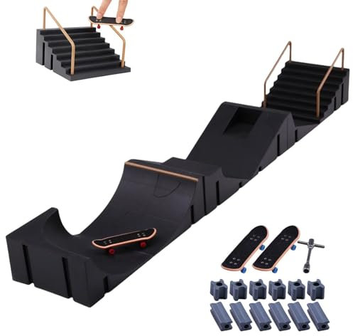 -Finger -Skateboard - Pro -Style -Deck, Glatte Setup | Langlebige Leichte Build, Realistisches Griffband, Robuste Lastwagen, Hochleistungslager, Perfekt Für Tricks, Stunts Und Sammlerstücke