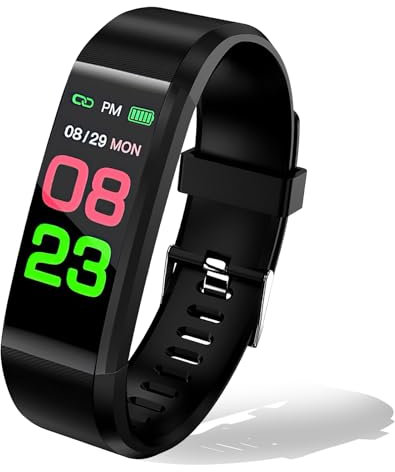 Fitness Tracker Activity Tracker with Heart Rate Sleep Monitor Smart Watch with Step Calories Counter Stopwatch Pedometer Blood Oxygen IP67 Waterproof with 14 Sports Mode for Kids Women Men (Black)