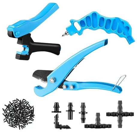 Instalación eficiente de riego por goteo, herramienta de inserción 2 en 1 para manguera o tubo