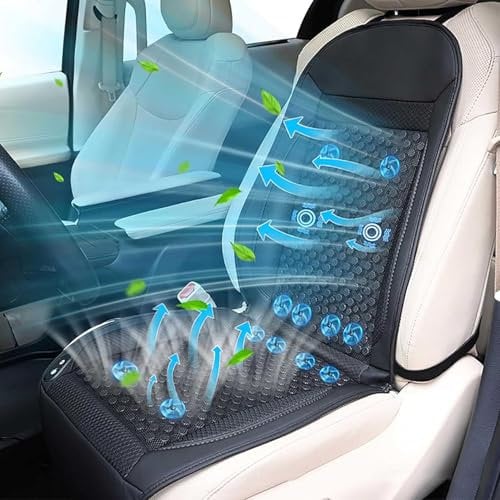Icy Seat Car Cooling Cushion,2025 New Icyseat with 12 Powerful Fans Powered by 12v Car & 24v Truck,3 Different Power Settings or Speeds,Massage Relief,Auto-Off,Universal Fit for All Seats (#A-12V)