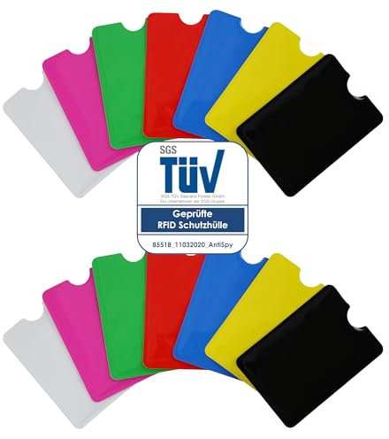 AntiSpyShop RFID Schutzhüllen, TÜV geprüft, NFC Blocker - Kreditkarte, Bank EC Karte (14er Pack)