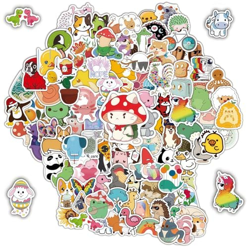100pcs Stickers for Kids, Animal Stickers Cute Water Bottle Vinyl Waterproof Laptop Stickers for Students Gifts School Supplies Classroom Teacher Prizes Sticker Pack for Kids Girls Teens