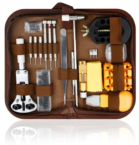 Yeqqzq 168 PCS Watch Repair Kit,Watch Case Opener Spring Bar Tools, Watch Battery Replacement Tool Kit with Carrying Case and Instruction Manual ﻿