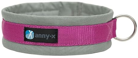 Anny·X Steckhalsband Fun Grau-Pink | Gepolstertes Hundehalsband | Größe 5 (42-48 cm)