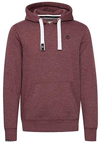 SOLID SDBennHood Herren Kapuzenpullover Hoodie Pullover mit Kapuze Kordelzug Kängurutasche Rippbündchen Label-Details Baumwollmischung Regular fit, Größe:XL, Farbe:Wine Red Melange (8985)