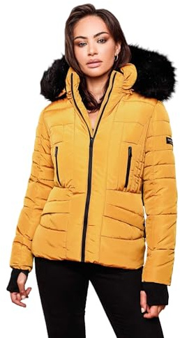 Navahoo Damen Winter Jacke warm gefüttert Teddyfell Stepp Winterjacke B361
