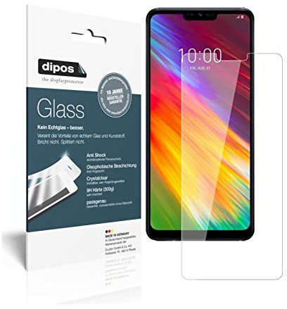 dipos 2x Displayschutzfolie 9H klar für LG G7 Fit | Bricht und splittert nicht, kein Echtglas, Anti-Shock, passt perfekt, kratzfest, blasenfrei, hüllenfreundlich, selbstklebend