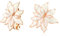 Weihnachtsfeier Weiße Emaille Statement Blumenform Poinsettia Clip-On Ohrringe Für Frauen Mit Nicht Durchbohrten Ohren - Roségold Plattierter Rand