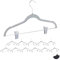 Relaxdays, grau Samtbügel mit Clips 12er Set, 360° drehbarer Haken, Hosenbügel, rutschfeste Hemdenbügel, 43 cm breit, 10024379_111