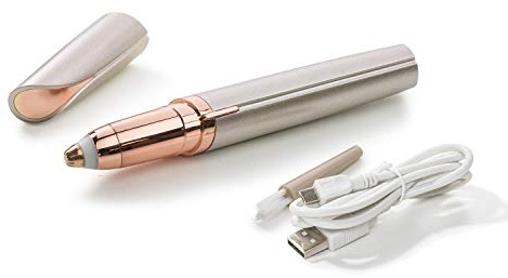 Genius Flawless Brows Augenbrauen rasieren Augenbrauenstift Augenbrauentrimmer Trimmer Gesichtshaare integriertes Licht Damenrasierer elektrisch (5tlg. Set inkl. Akku)