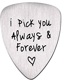 Guitar Pick Pick Sie immer für immer Brief Stahl Guitar Pick Halskette Musik Schmuck Anhänger DIY für elektrische akustische Bass Gitarre