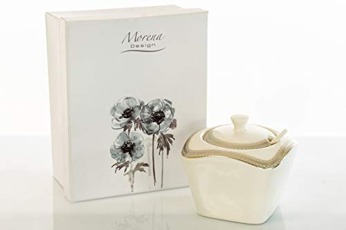 Morena Design BOMBONIERE Porcellana ZUCCHERIERA Platino CM.9 H.8 D8194