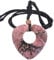 Nupuyai Healing Crystal Heart Pendant Necklace for Women, Natural Polished Stone Pendant with Adjustable Cord, 70cm Rhodonite