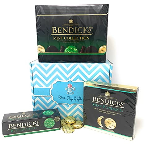 Bendicks Hamper Gift Box - Premium Bittermints, Mint Collection & Fondants Assortment, Luxury Dark Mint Chocolate Box Present for Birthdays, Thank You & After Dinner Occasions Sweet Treats