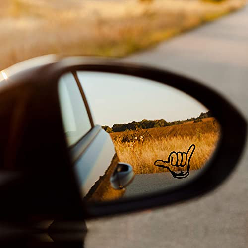 Auto-Dress 2x Hang Loose Autospiegel Aufkleber 40x26mm (Schwarz Glanz)