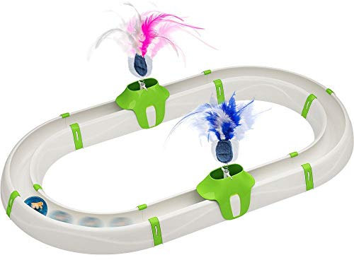 Ferplast Interaktives Spiel für Katzen TURBINE Katzenspielzeug mit Leichtem Ball, Modular, 72 x 40 cm