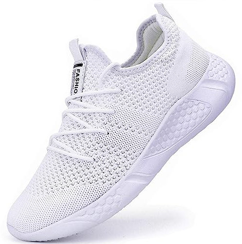 BUBUDENG Uomo Scarpe Ginnastica Scarpe Sneakers Running Trekking Palestra Uomo Sportive Offerta da Corsa Lavoro Moda Walking Casual Shoes Gym Sport Tennis Shoes Bianca,EU41