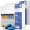 Nicpro 2 Stück Whiteboard Klein A4, Doppelseitiges Desktop Schreibtafel Liniert mit 8 Bunte Stifte, Schwamm, Tragbares Mini Whiteboard für Kinder, Schüler, Schulmaterial, Lernen(22 x 30 cm)