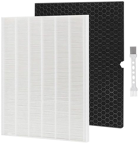 Laukowind 116130 Replacement Filter, 116130 Filter H Replacement for Winix 5500-2 Air Purifier and Models AM80-2, Includes 1 Pack Ture HEPA Filters and 1 Pack Activated Carbon Pre-Filters (1 Sets)