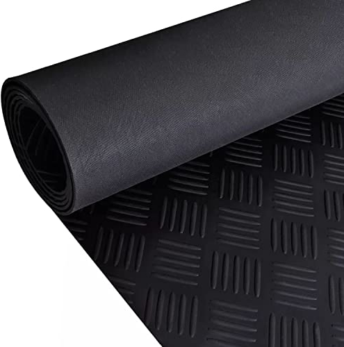 Nisorpa Rubber Floor Matting Roll, 5 Bar Garage Flooring Matting 1m x 5m, 3mm Thick Heavy Duty Garage Non Slip SBR Rubber Mats Roll for Shed, Gym, Garage & Workshop