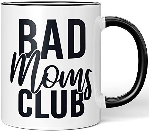 JUNIWORDS Tasse, Bad Moms Club, Wähle Farbe, Schwarz