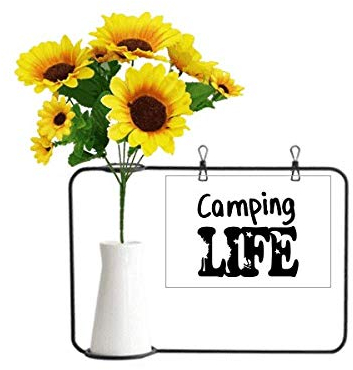 Camping-Leben Zitat Art Deco Geschenk Mode künstliche Sonnenblume Vasen Flasche Segen Karte