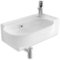 Alpenberger Ovales Mini Handwaschbecken | Waschtisch Wandmontage | Keramik Waschbecken Klein mit Überlauf | Hängewaschbecken für Gäste-WC & Badezimmer | Gästeklo Waschbecken 45 cm Eckwaschbecken