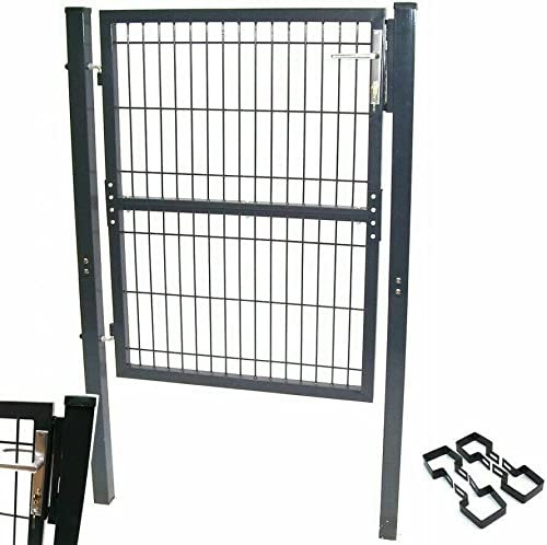 Quadratrohr Gartentor 2tlg Doppelstabmatten Gartentür Zauntor 100cm 120cm 160cm AWZ (100x120cm)