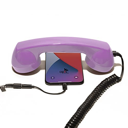 Opis 60s micro - Compatible with iPhone headset with microphone/Retro Headphone with Microphone/retro mobile phone/headset with microphone compatible with iPhone (pink)
