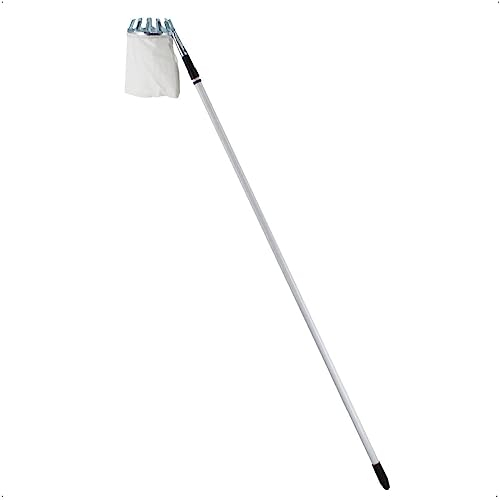 Rekord Obstpflücker mit Teleskopstiel (Stahl, mit Fangbeutel Ø 16 cm) Apfelpflücker, Birnenpflücker, Obstsammler, Obsternter, Erntehelfer, Pflückhilfe