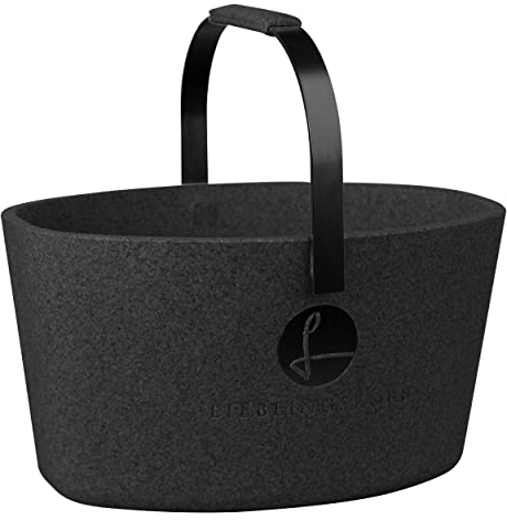 Lieblingskorb Basic deep Black Einkaufskorb und Thermobox in einem, isoliert, abwaschbar, Made in Germany, Picknickkorb zum kühlen von Lebensmittel, Einkaufstasche, Volumen: 22 Liter (Tiefschwarz)