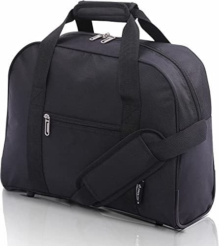 Aerolite 40 x 30 x 15 New and Improved 2023 British Airways, EasyJet, Virgin Atlantic, KLM Holdall, Kabinengepäck unter dem Sitz, Flugtasche, Schwarz, Schwarz, Reisetasche für Handgepäck