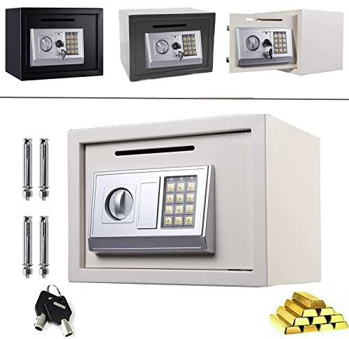 Royalswill Fireproof Safe, Digital Safe Steel Construction High Security home Office Electronic Box with 2 Keys for Home, Value Safes ID Papers, A4 Documents, Laptop Computers, Grey, 16L: 25x35x25cm