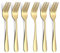 Evanda 14cm Gold Dessert Gabeln 6 Stück, Edelstahl Gold Titanium Plating Gebäck Gabeln Set, Mini Kuchen Gabeln, Vorspeise Gabeln für Zuhause, Hochzeit, Party, Cafe, Restaurant, spülmaschinenfest.