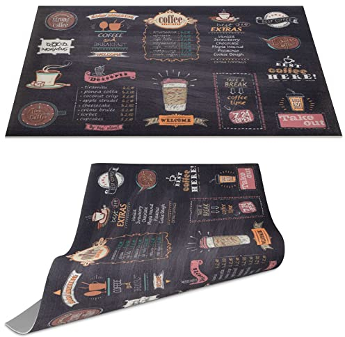 Platzset Tischset abwaschbar PVC Platzdeckchen rutschfest Tischuntersetzer Hitzebeständig Esstisch Deko für drinnen & draußen 30x45cm Burger Coffee