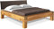 moebel-eins CURBY Balkenbett mit Polster-Kopfteil, 4-Fuß, Material Massivholz, 180 x 220 cm, Natur, Stoff Braun, Standardhöhe