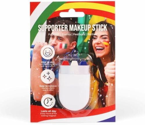 Red, White and Blue Face Paint Supporter Make Up Stick - British UK Union Jack Facepaint Stick for Sports and other Events
