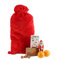 com-four® Edler XL Weihnachtssack aus Plüsch mit roter Kordel - Geschenksack für Weihnachtsgeschenke - Zubehör für Weihnachtsmannkostüm - Weihnachts-Dekoration