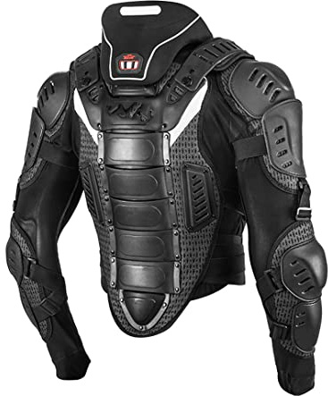 Motorrad Bionic Armor Erwachsene Schutzausrüstung Reitpanzer Protektor Snowboard Motocross Brustrücken mit Nackenschutz XXL